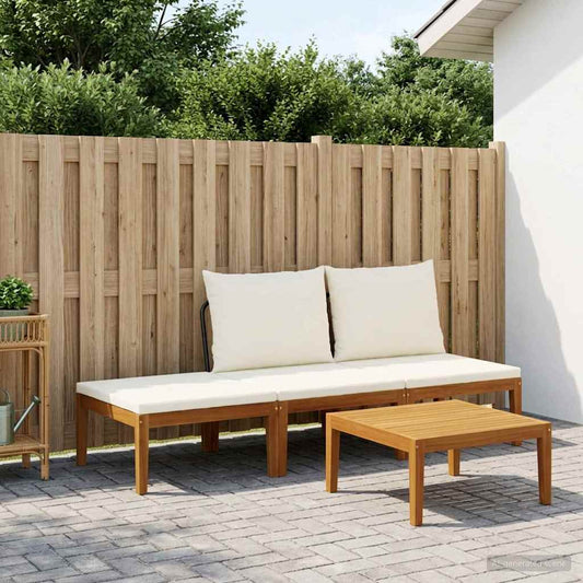 vidaXL 4 pcs Solid Acacia Wood & Rope Natural