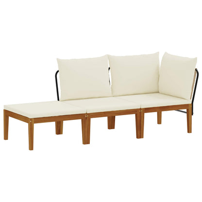 vidaXL 3 pcs Solid Acacia Wood & Rope Natural