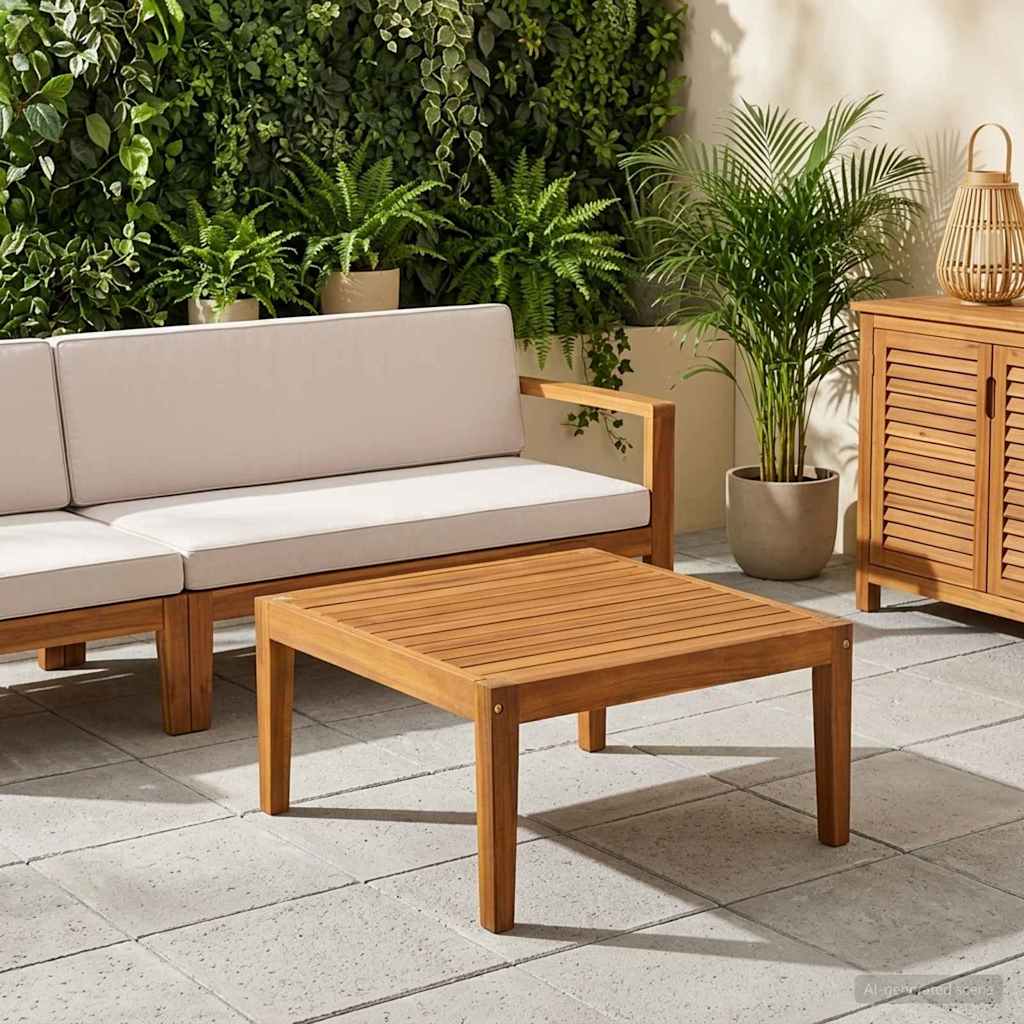 vidaXL Table Solid Acacia Wood Natural 60 x 60 x 30 cm