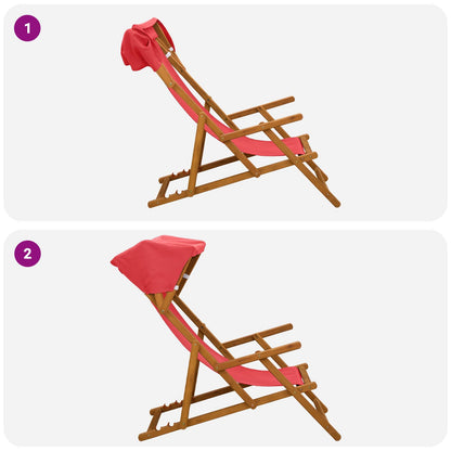 vidaXL Deck Chair 4 pcs 3 Position Solid Eucalyptus Wood Red