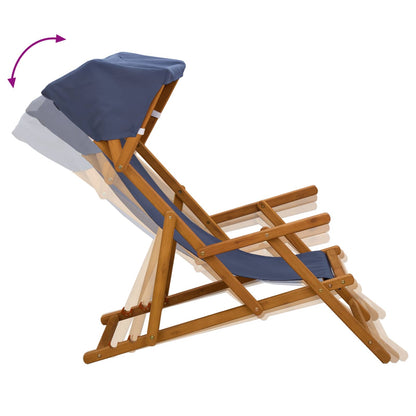 vidaXL Deck Chair 4 pcs 3 Position Solid Eucalyptus Wood Blue