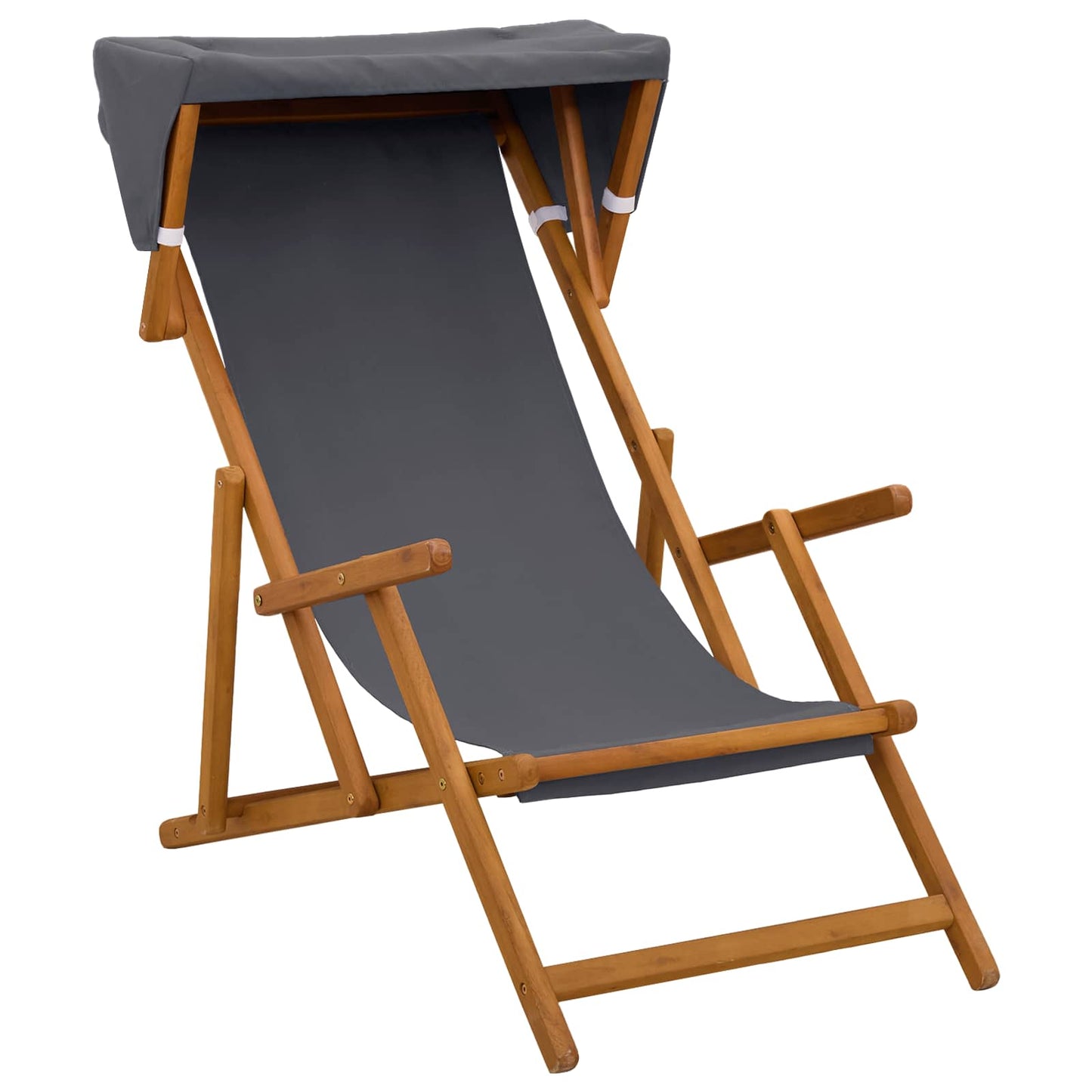 vidaXL Deck Chair 4 pcs 3 Position Solid Eucalyptus Wood Grey