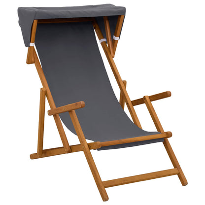vidaXL Deck Chair 4 pcs 3 Position Solid Eucalyptus Wood Grey