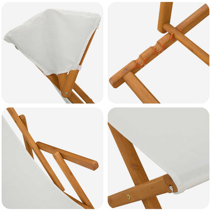 vidaXL Deck Chair 4 pcs 3 Position Solid Eucalyptus Wood Cream