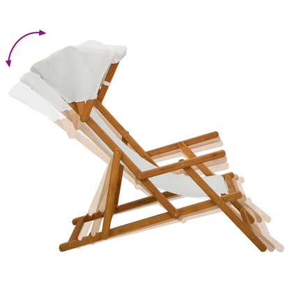 vidaXL Deck Chair 4 pcs 3 Position Solid Eucalyptus Wood Cream