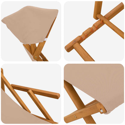 vidaXL Deck Chair 4 pcs 3 Position Solid Eucalyptus Wood Taupe
