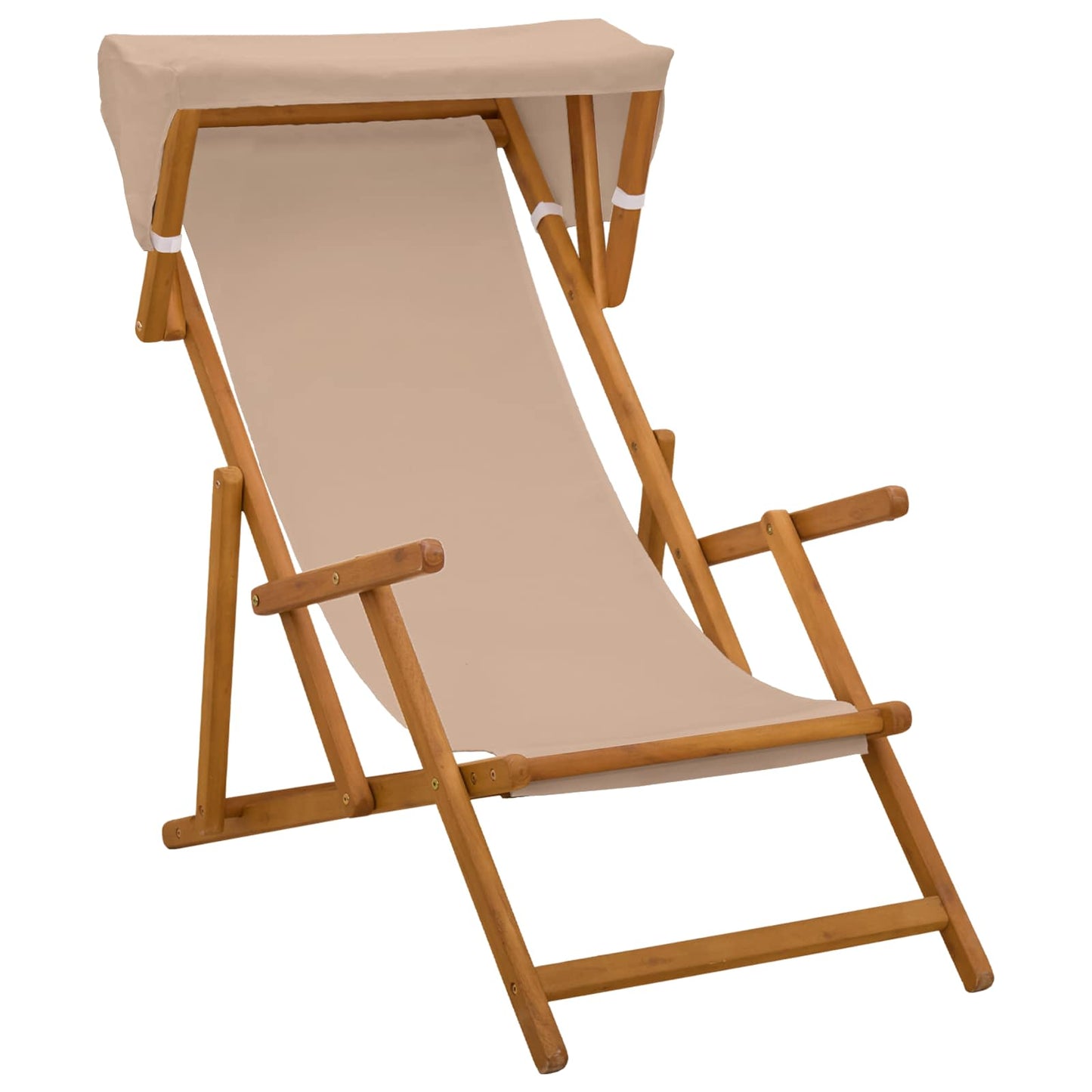 vidaXL Deck Chair 4 pcs 3 Position Solid Eucalyptus Wood Taupe