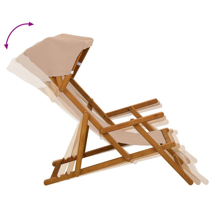 vidaXL Deck Chair 4 pcs 3 Position Solid Eucalyptus Wood Taupe