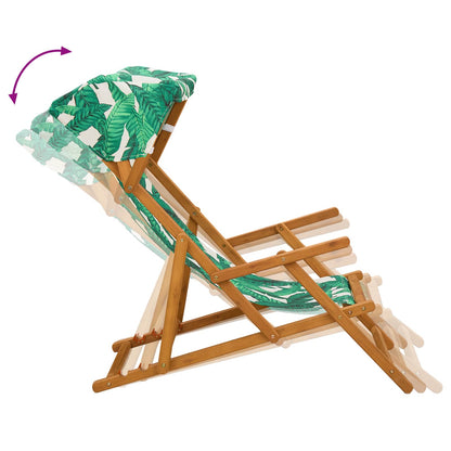vidaXL Deck Chair 4 pcs 3 Position Solid Eucalyptus Wood Leaf Pattern