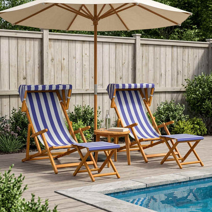 vidaXL Deck Chair 4 pcs 3 Position Solid Eucalyptus Wood