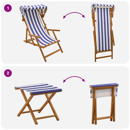 vidaXL Deck Chair 4 pcs 3 Position Solid Eucalyptus Wood