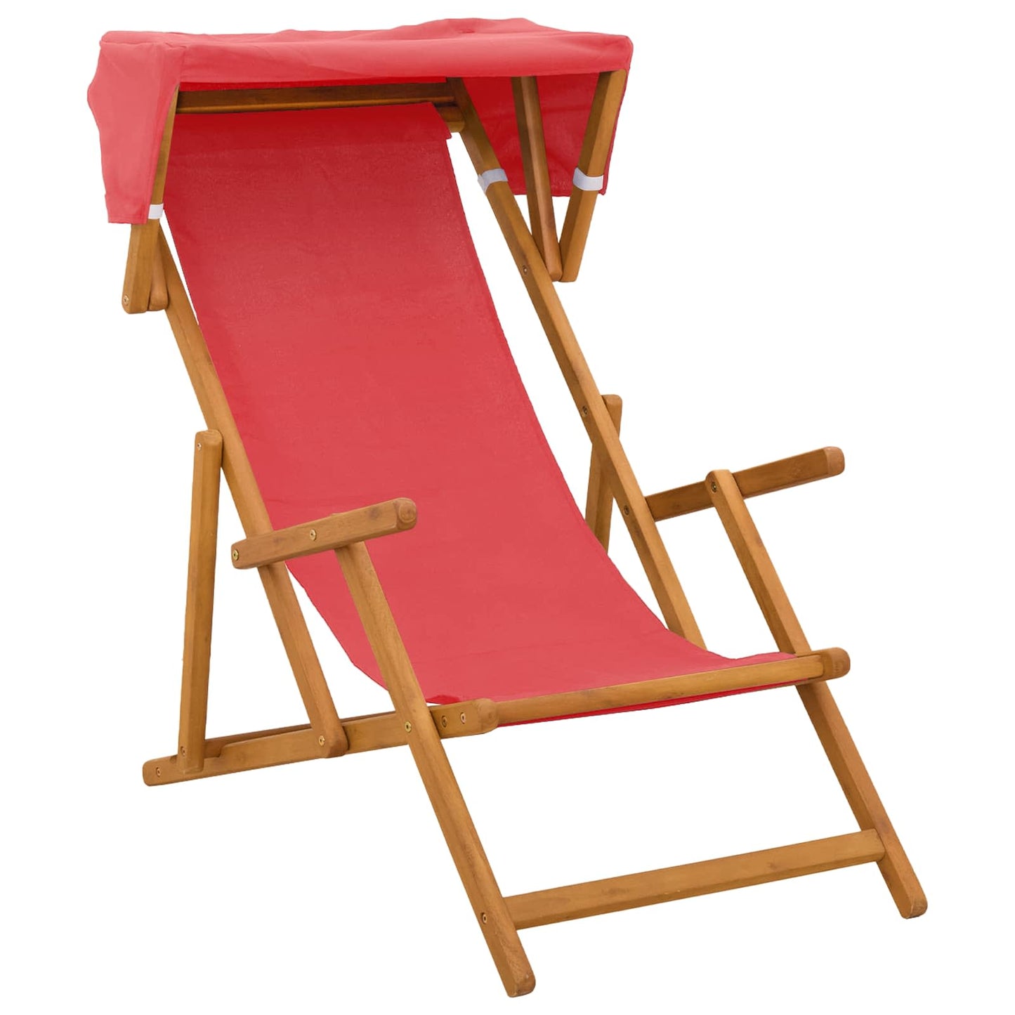 vidaXL Deck Chair 2 pcs 3 Position Solid Eucalyptus Wood Red