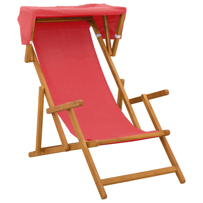 vidaXL Deck Chair 2 pcs 3 Position Solid Eucalyptus Wood Red