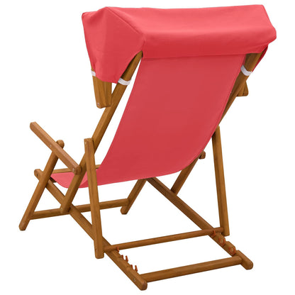 vidaXL Deck Chair 2 pcs 3 Position Solid Eucalyptus Wood Red