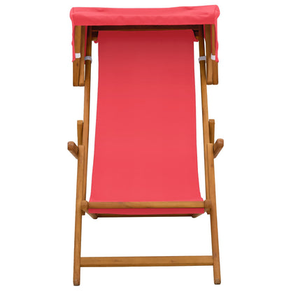 vidaXL Deck Chair 2 pcs 3 Position Solid Eucalyptus Wood Red