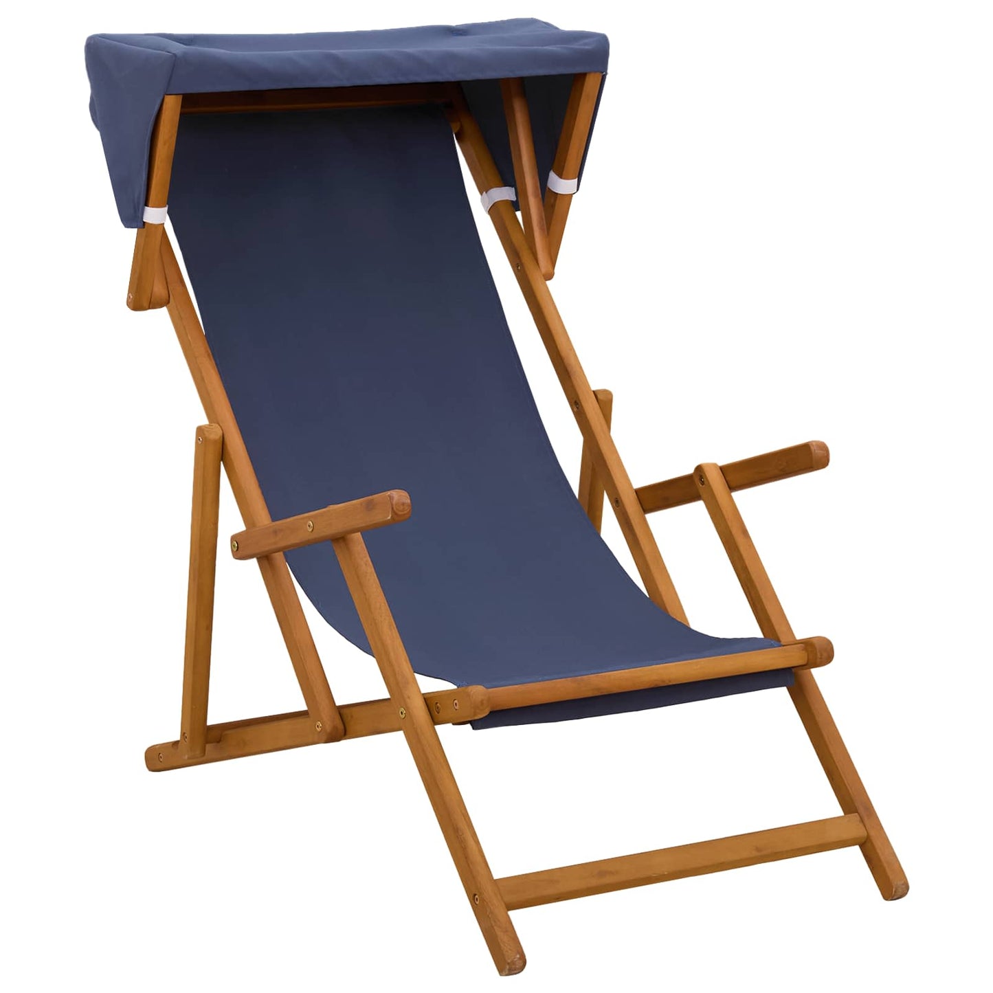 vidaXL Deck Chair 2 pcs 3 Position Solid Eucalyptus Wood Blue