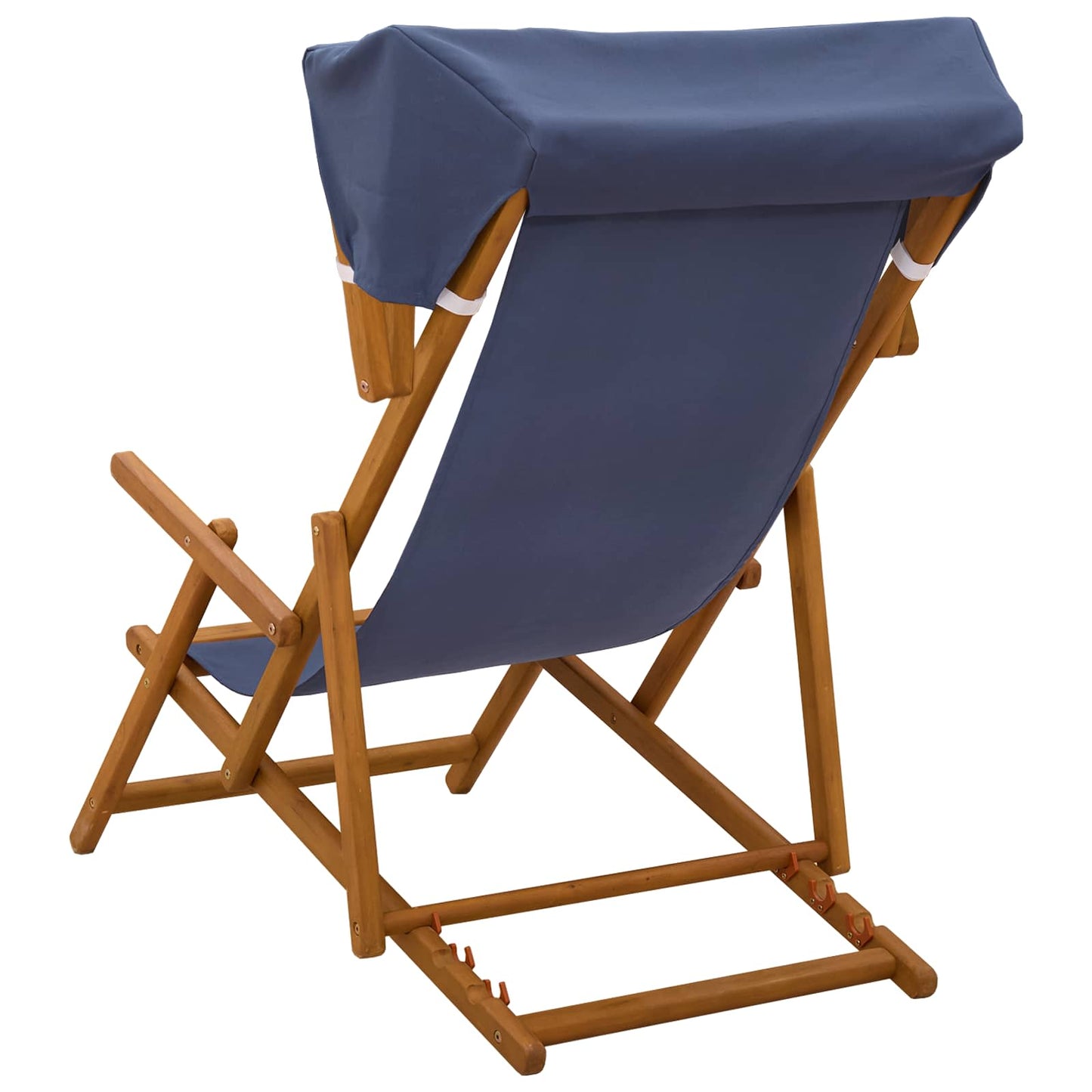 vidaXL Deck Chair 2 pcs 3 Position Solid Eucalyptus Wood Blue