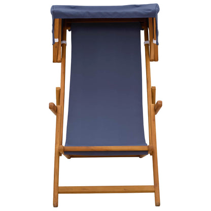 vidaXL Deck Chair 2 pcs 3 Position Solid Eucalyptus Wood Blue