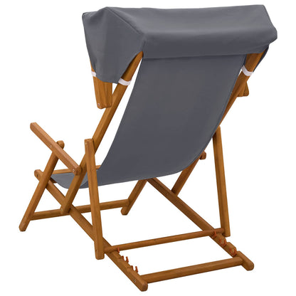 vidaXL Deck Chair 2 pcs 3 Position Solid Eucalyptus Wood Grey