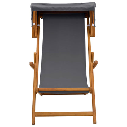 vidaXL Deck Chair 2 pcs 3 Position Solid Eucalyptus Wood Grey