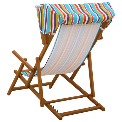 vidaXL Deck Chair 2 pcs 3 Position Solid Eucalyptus Wood Multicolour
