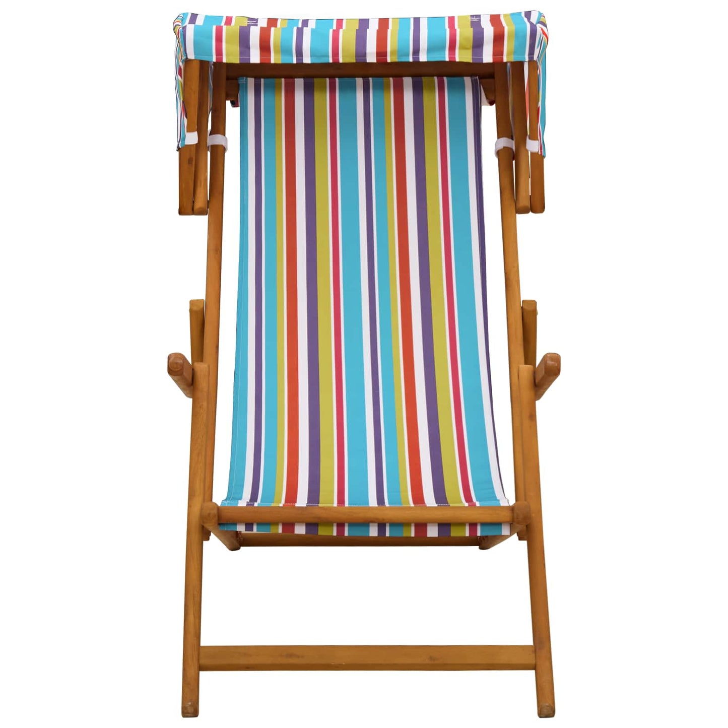 vidaXL Deck Chair 2 pcs 3 Position Solid Eucalyptus Wood Multicolour