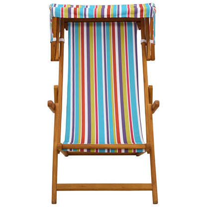 vidaXL Deck Chair 2 pcs 3 Position Solid Eucalyptus Wood Multicolour