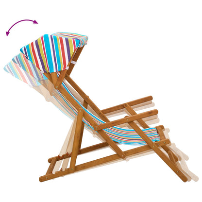 vidaXL Deck Chair 2 pcs 3 Position Solid Eucalyptus Wood Multicolour