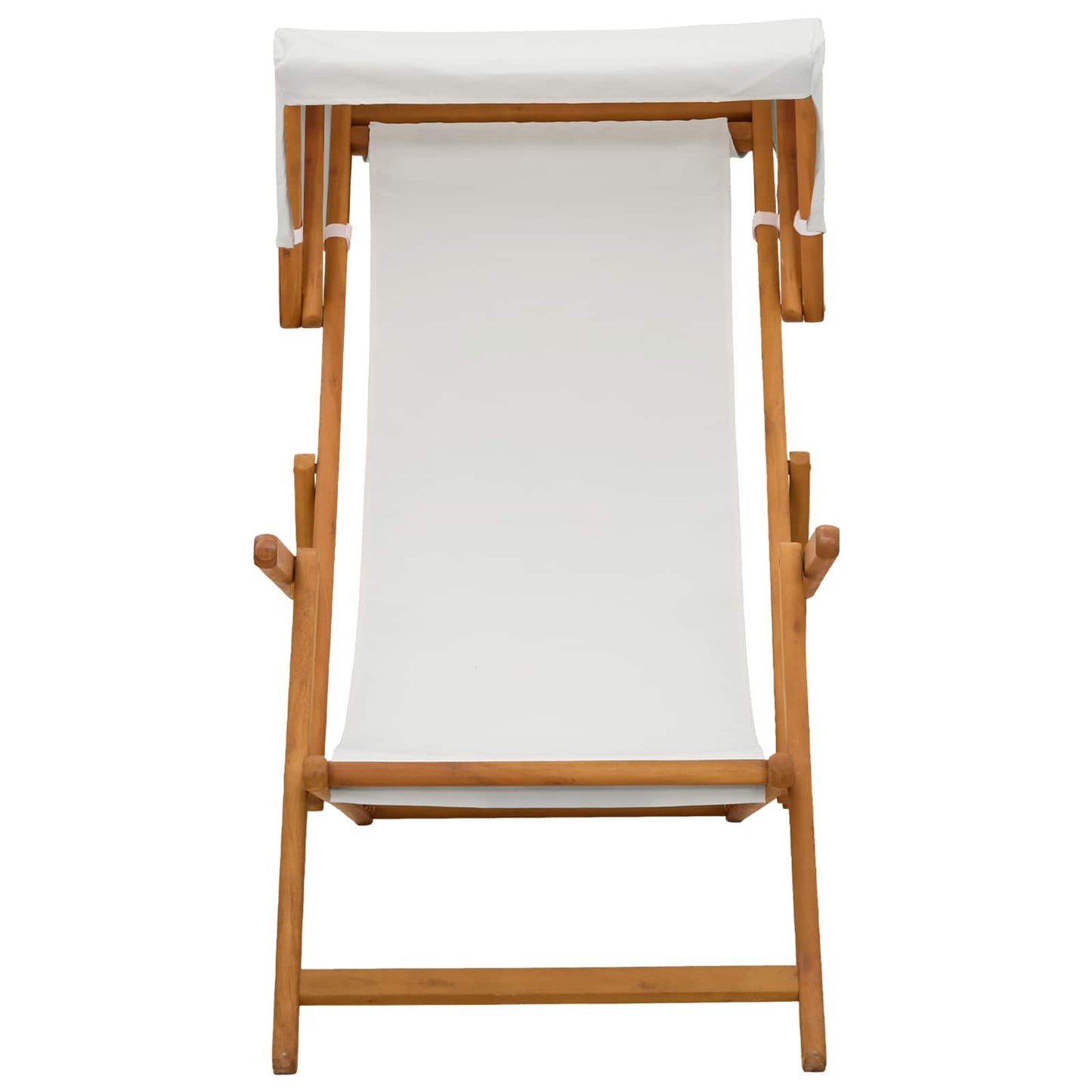 vidaXL Deck Chair 2 pcs 3 Position Solid Eucalyptus Wood Cream