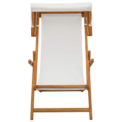 vidaXL Deck Chair 2 pcs 3 Position Solid Eucalyptus Wood Cream