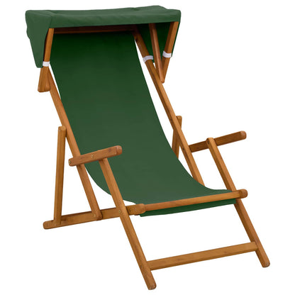 vidaXL Deck Chair 2 pcs 3 Position Solid Eucalyptus Wood Green