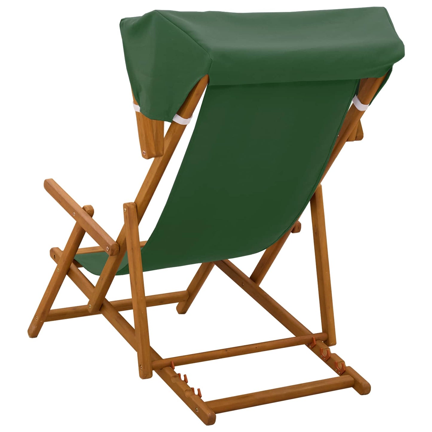 vidaXL Deck Chair 2 pcs 3 Position Solid Eucalyptus Wood Green