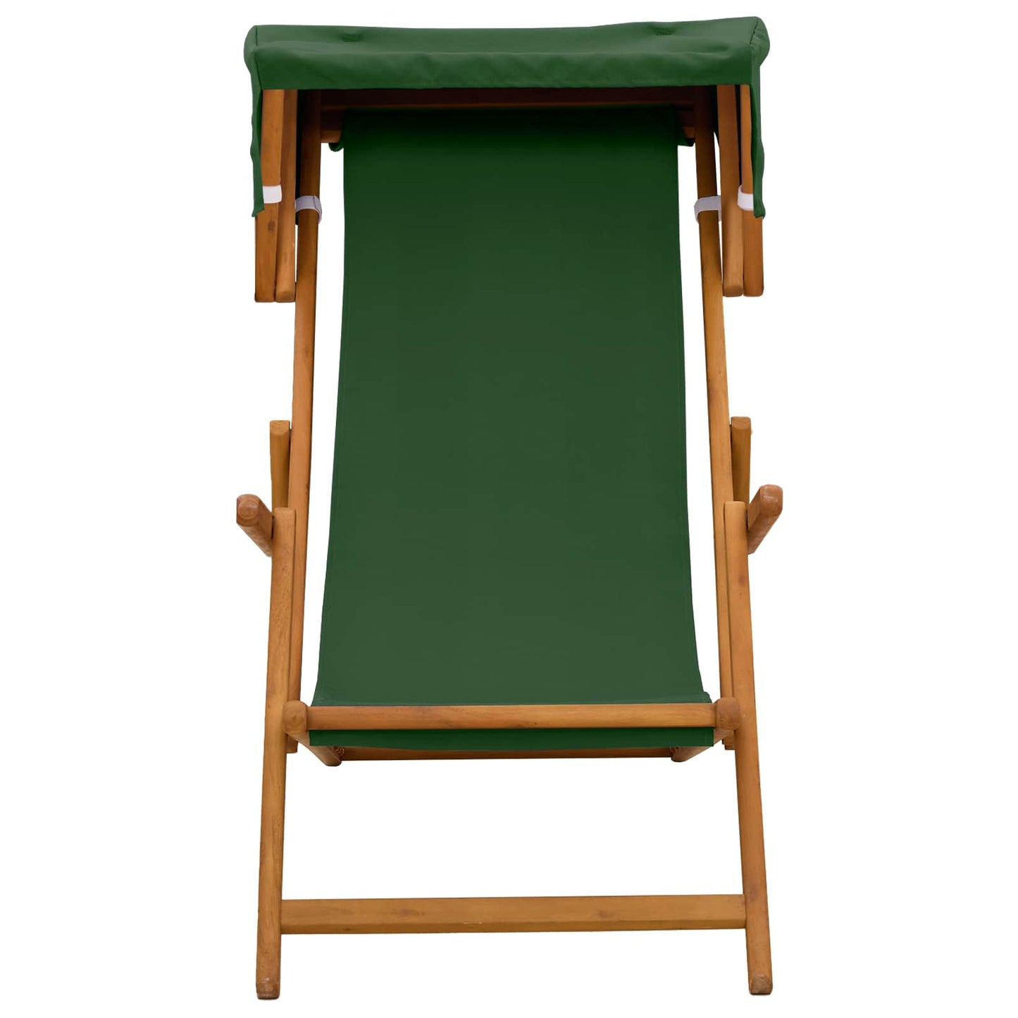vidaXL Deck Chair 2 pcs 3 Position Solid Eucalyptus Wood Green