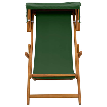 vidaXL Deck Chair 2 pcs 3 Position Solid Eucalyptus Wood Green