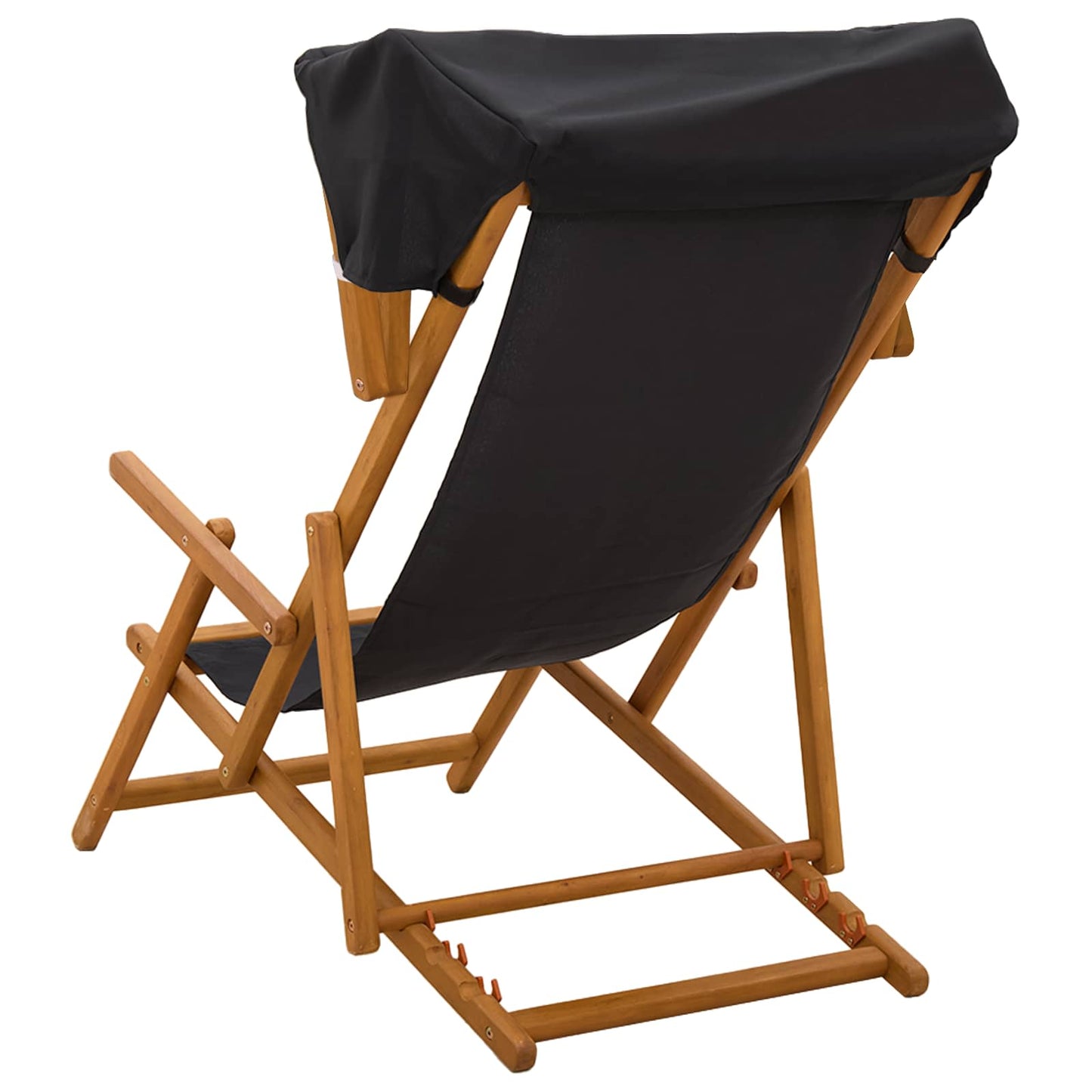 vidaXL Deck Chair 2 pcs 3 Position Solid Eucalyptus Wood Black