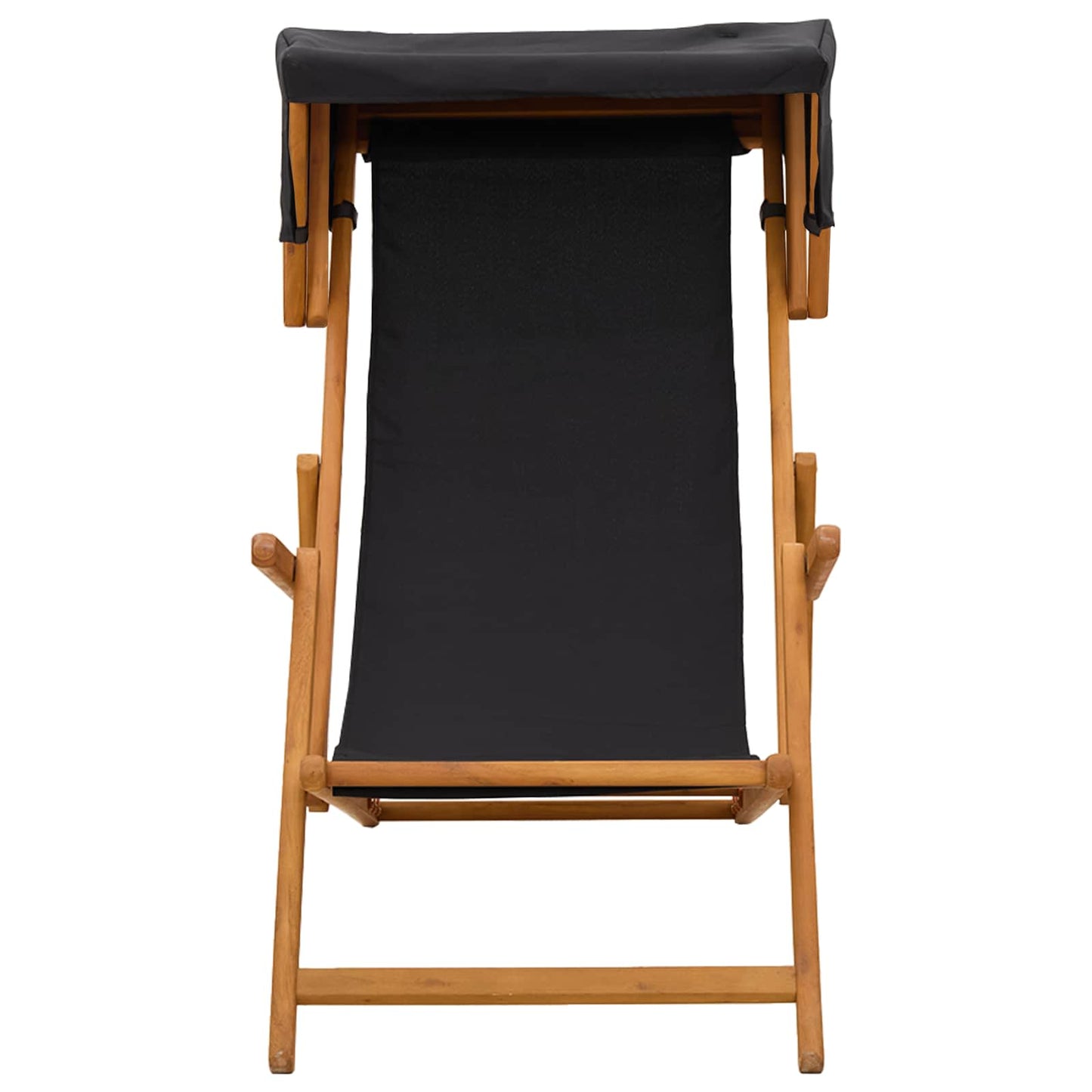 vidaXL Deck Chair 2 pcs 3 Position Solid Eucalyptus Wood Black