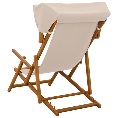 vidaXL Deck Chair 2 pcs 3 Position Solid Eucalyptus Wood Beige