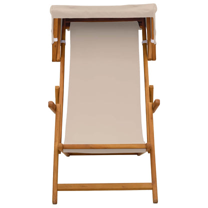 vidaXL Deck Chair 2 pcs 3 Position Solid Eucalyptus Wood Beige