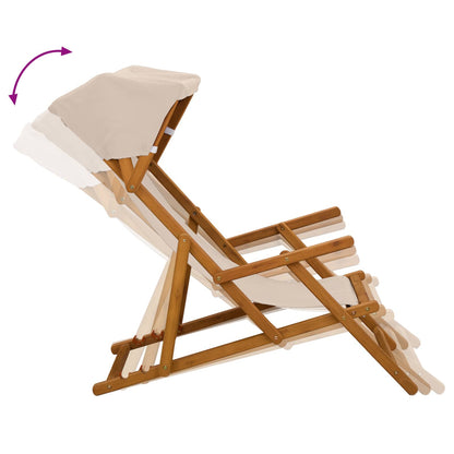 vidaXL Deck Chair 2 pcs 3 Position Solid Eucalyptus Wood Beige