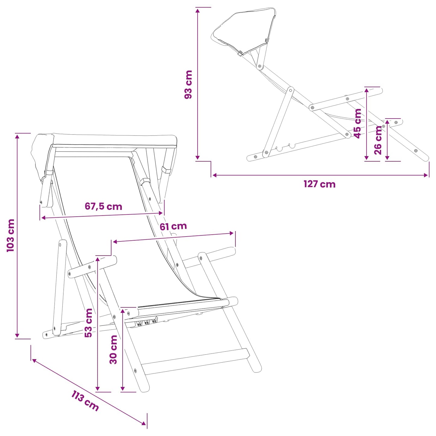 vidaXL Deck Chair 2 pcs 3 Position Solid Eucalyptus Wood Taupe