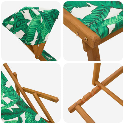 vidaXL Deck Chair 2 pcs 3 Position Solid Eucalyptus Wood Leaf Pattern