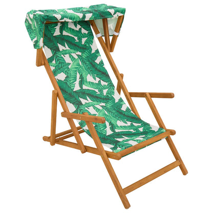 vidaXL Deck Chair 2 pcs 3 Position Solid Eucalyptus Wood Leaf Pattern