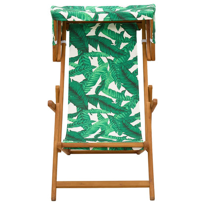vidaXL Deck Chair 2 pcs 3 Position Solid Eucalyptus Wood Leaf Pattern