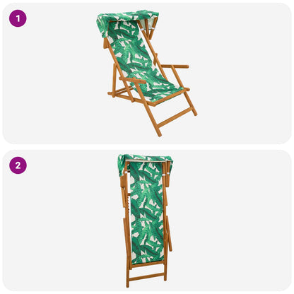 vidaXL Deck Chair 2 pcs 3 Position Solid Eucalyptus Wood Leaf Pattern