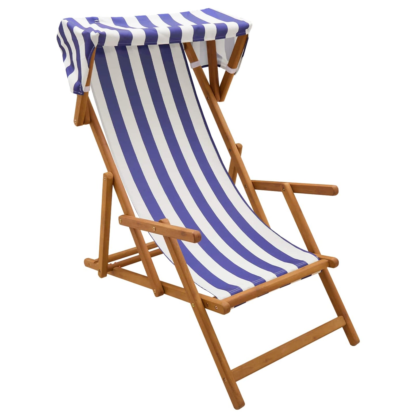 vidaXL Deck Chair 2 pcs 3 Position Solid Eucalyptus Wood
