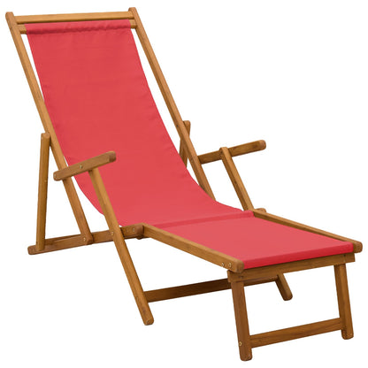 vidaXL Folding Sun Lounger 2 pcs 3 Position Solid Eucalyptus Wood Red