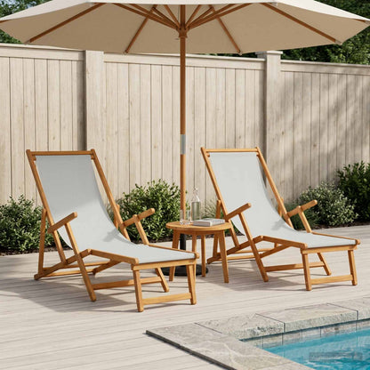 vidaXL Folding Sun Lounger 2 pcs 3 Position Solid Eucalyptus Wood