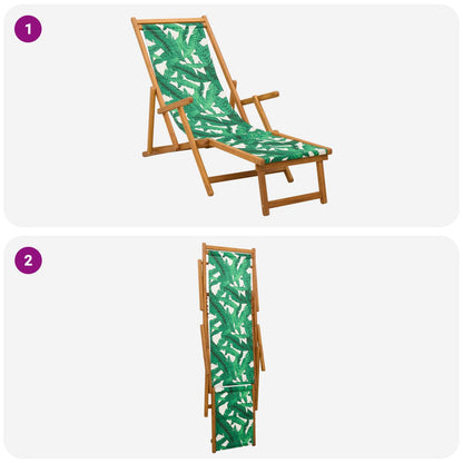 vidaXL Folding Sun Lounger 2 pcs 3 Position Solid Eucalyptus Wood
