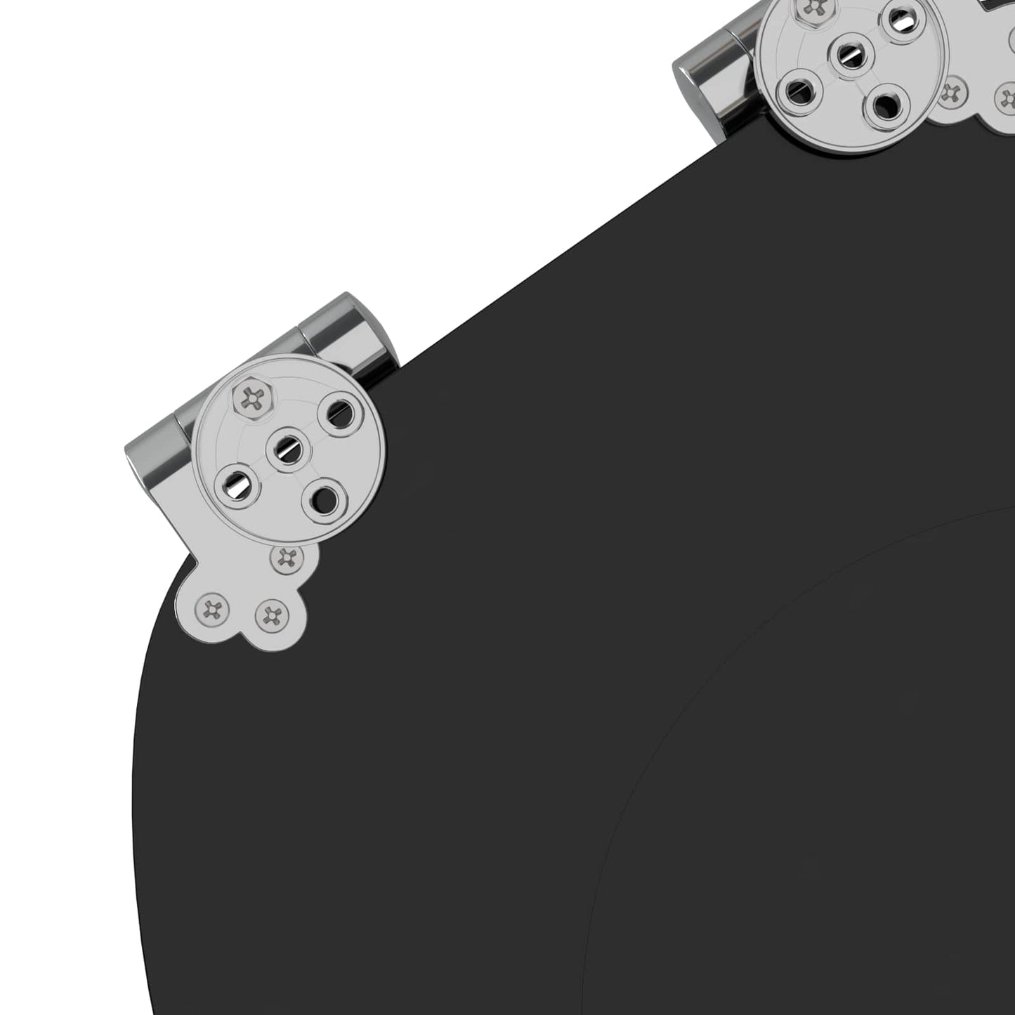 vidaXL Toilet Seat Black 44 x 38 cm MDF board