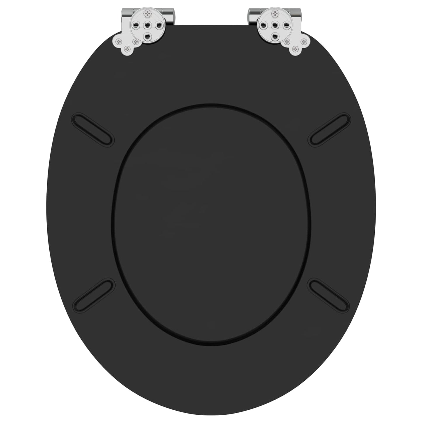 vidaXL Toilet Seat Black 44 x 38 cm MDF board
